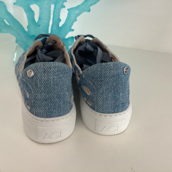 AGL Mandi Cut Out Jeans Color Sneakers Shoes 37.5 / 7.5 WORN ONCE - Picture 5 of 11